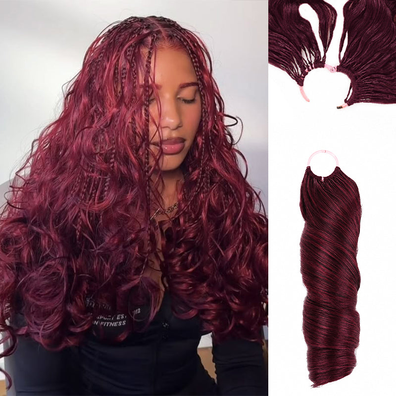 Mamushow Boho French Curls Feather Crochet Human Hair Bundles for Miracle Knots Pre-Separated 50g/Pack Reusable Crochet Extensions
