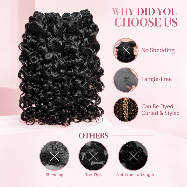Mamushow Indian Curly Human Hair Bundles Pre-Separated 50g/Pack 100% Human Virgin Hair