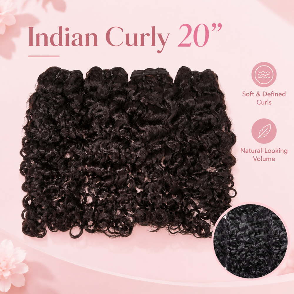 Mamushow Indian Curly Human Hair Bundles Pre-Separated 50g/Pack 100% Human Virgin Hair
