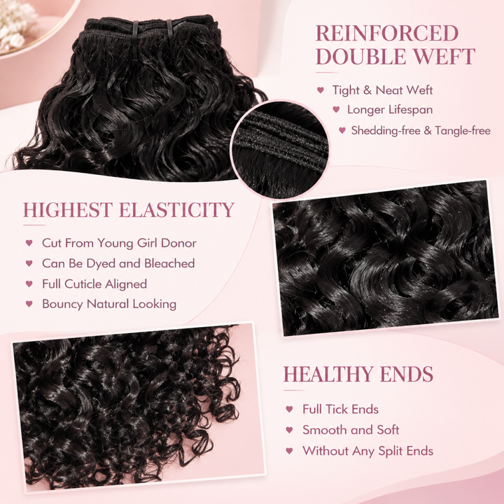 Mamushow Indian Curly Human Hair Bundles Pre-Separated 50g/Pack 100% Human Virgin Hair