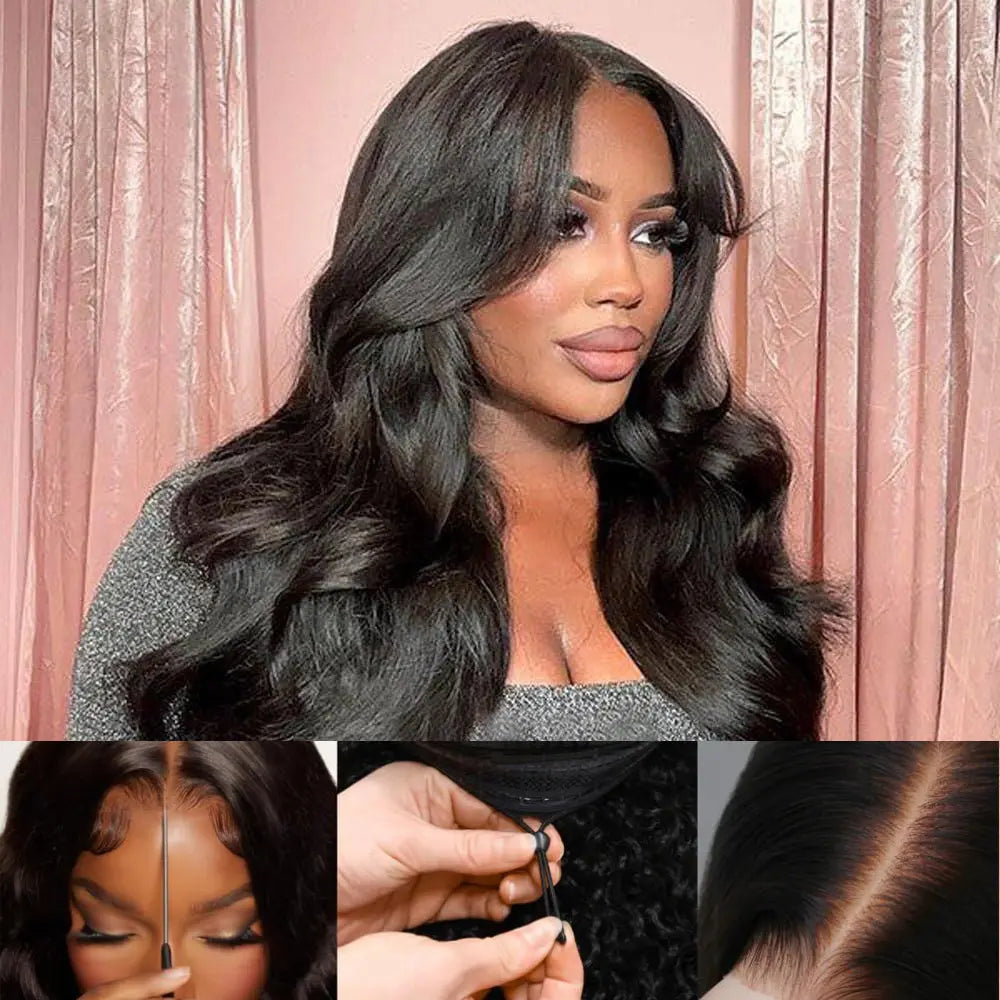 7x6 Wear and Go Wig Human Hair 200% Density Glueless Drawstring Wig