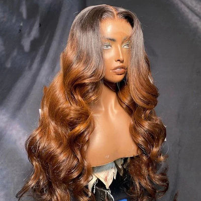 Ombre Body Wave Lace Front Wig 1B/30 Lace Frontal Wig Colored 13x4 HD Lace Human Hair Wigs