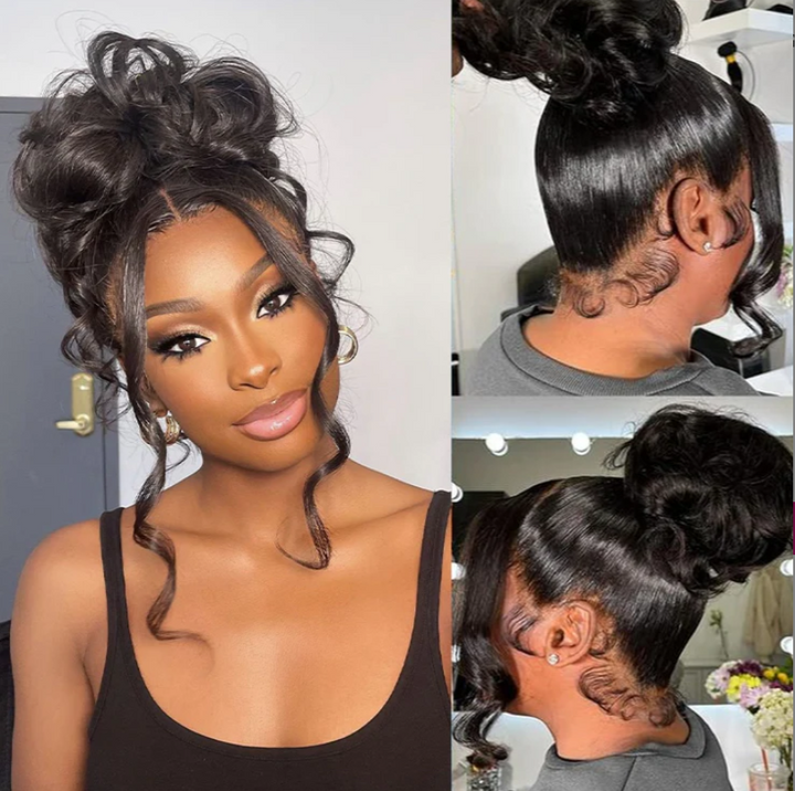 360 Lace Body Wave Wig Human Hair Invisible Drawstring Flexi-Fit Pre-Plucked Pre-Bleached Pre-Cut