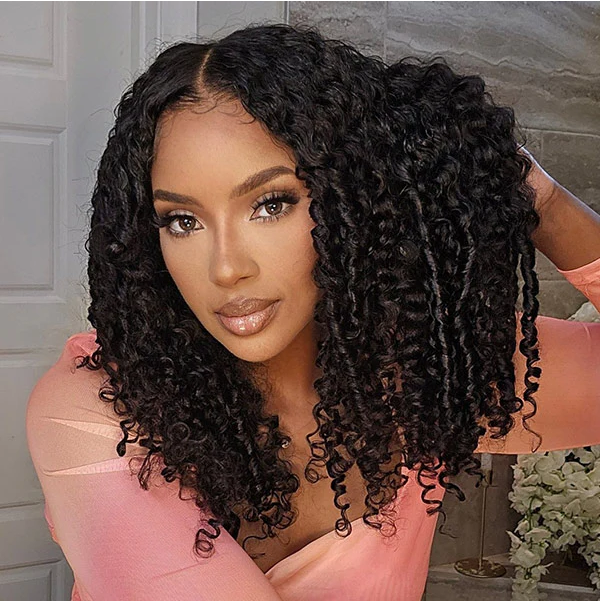 360 Lace Burmese Curly Wig Human Hair Invisible Drawstring Flexi-Fit Pre-Plucked Pre-Bleached Pre-Cut