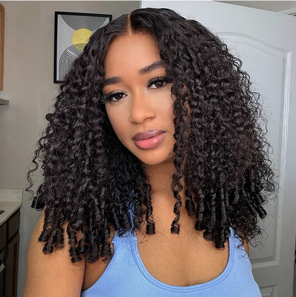 360 Lace Burmese Curly Wig Human Hair Invisible Drawstring Flexi-Fit Pre-Plucked Pre-Bleached Pre-Cut