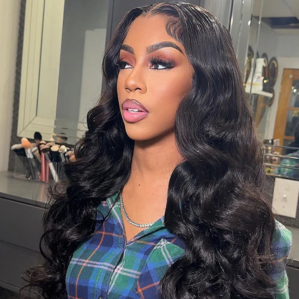 【Updated with Drawstring】Mamushow Body Wave V Part Wigs With Invisible Strap Drawstring 100% Human Virgin Hair Glueless Wig 180% Density Natural Black