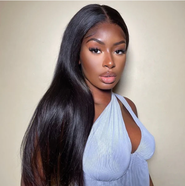 【Updated Drawstring】Mamushow Kinky Straight V Part Wig Human Hair Glueless Invisible Strap Drawstring 180% Density Natural Black
