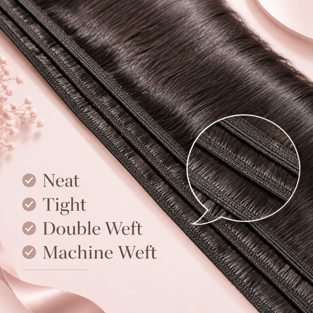 Straight Human Hair Bundles With 2x4 Lace Closure