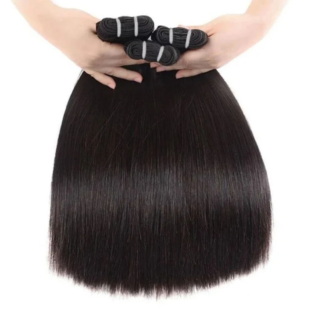 Straight Human Hair Bundles With 2x4 Lace Closure