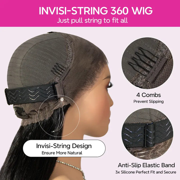 Mamushow 4C Curly Edge 360 Lace Frontal Wigs Kinky Straight 100%Human Hair Transparent Lace Wigs