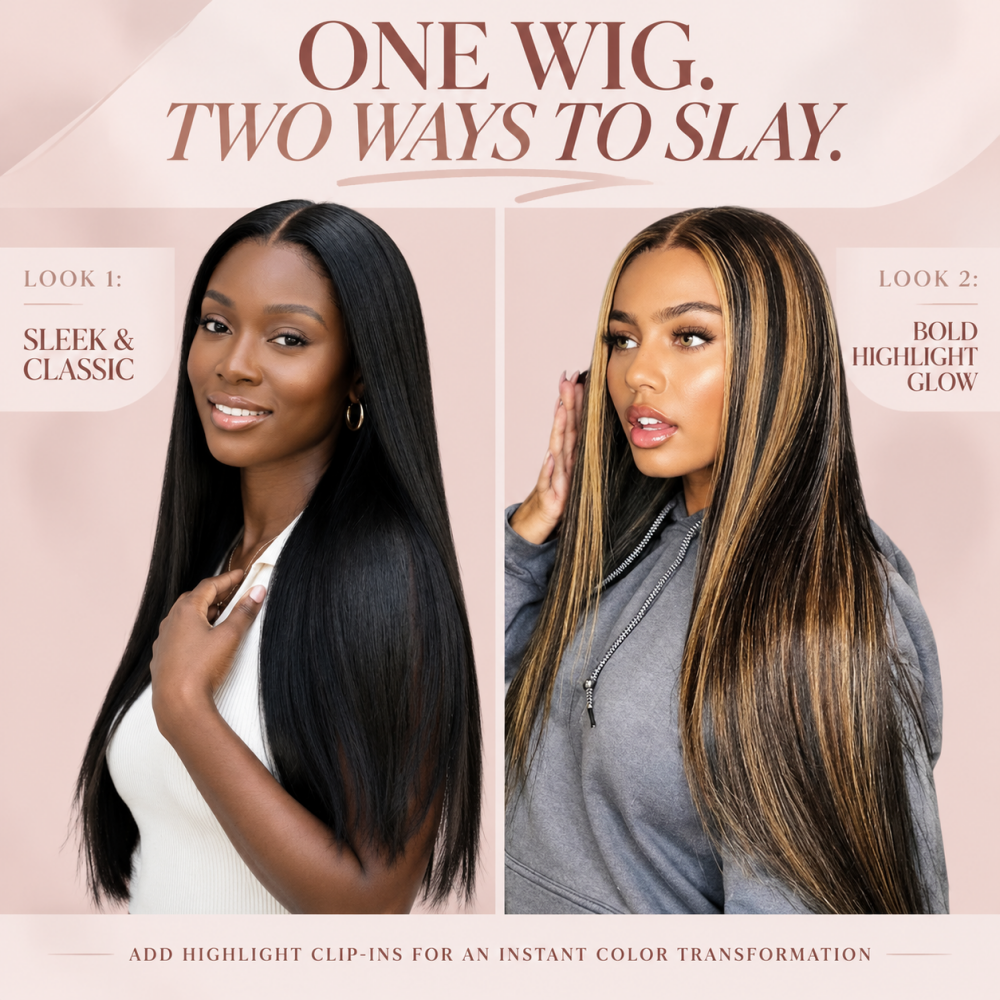 V Part Wig Straight Human Hair 180% / 250% Density Glueless Wig Full Head
