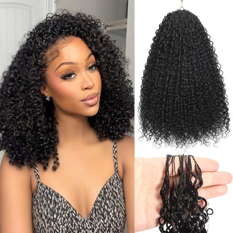 Feather Crochet Curly Human Hair Extensions Lightweight Fluffy Natural Look Crochet Hair