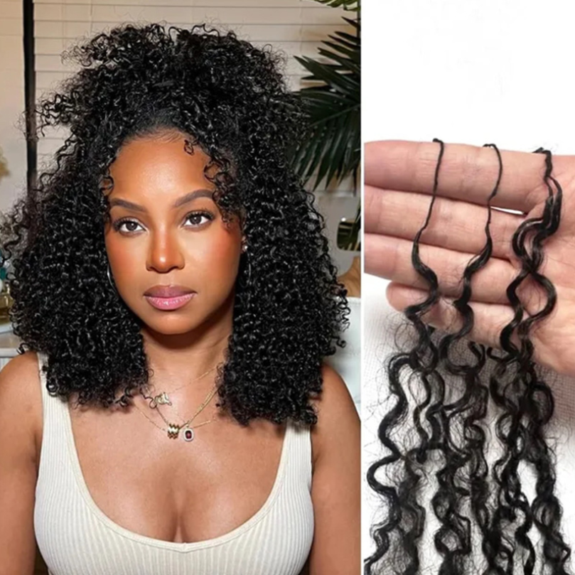 Feather Crochet Curly Human Hair Extensions Lightweight Fluffy Natural Look Crochet Hair
