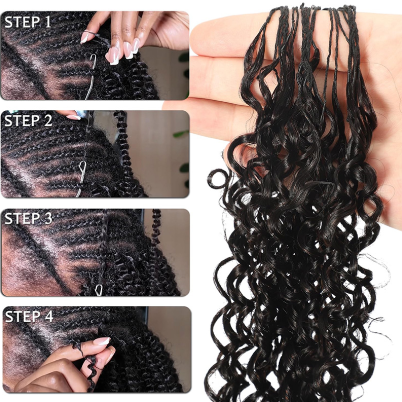 Feather Crochet Curly Human Hair Extensions Lightweight Fluffy Natural Look Crochet Hair