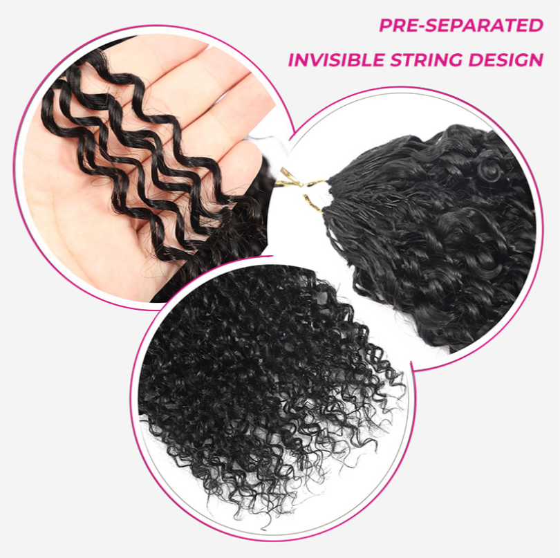 Feather Crochet Curly Human Hair Extensions Lightweight Fluffy Natural Look Crochet Hair