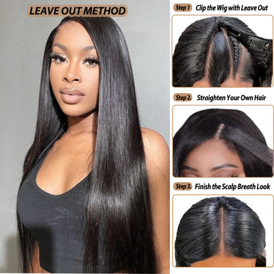 Straight Upgrade V Part Wig No Leave Out U Part Wig 100% Human Hair
