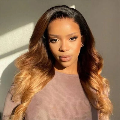 Ombre T1B/4/27 Blonde Highlight Body Wave Hd Lace Front Wigs