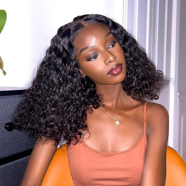 Curly Bob Wigs 13x6 Lace Front Wigs 180% Density