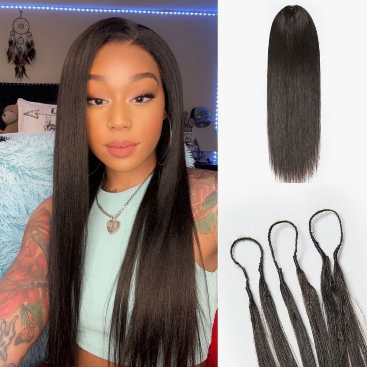Feather Crochet Straight Human Hair Extensions Lightweight Fluffy Natural Look Crochet Hair