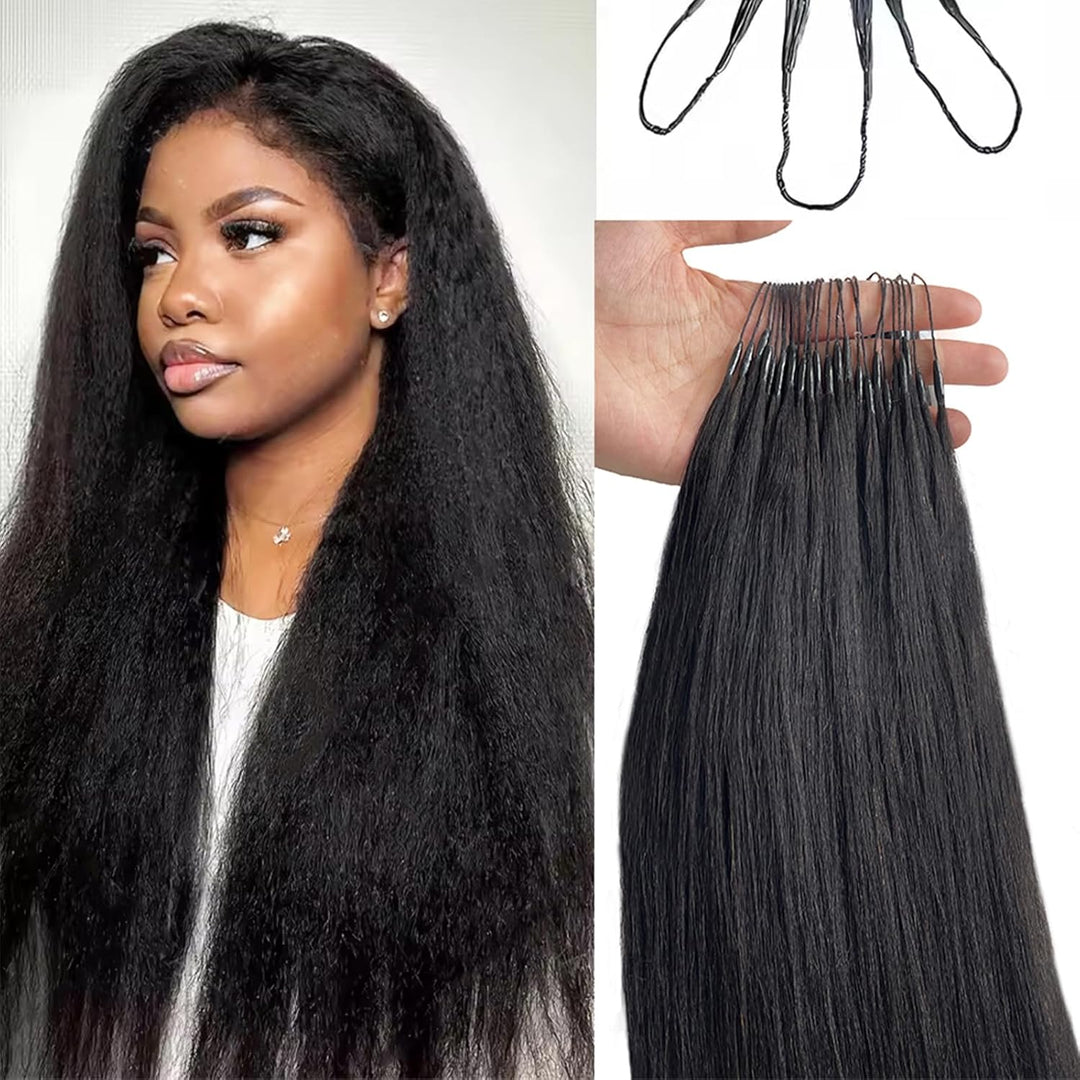 Feather Crochet Yaki Straight Human Hair Extensions Lightweight Fluffy Natural Look Crochet Hair