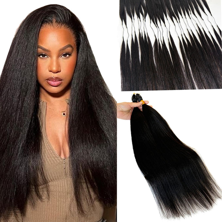 Feather Crochet Yaki Straight Human Hair Extensions Lightweight Fluffy Natural Look Crochet Hair