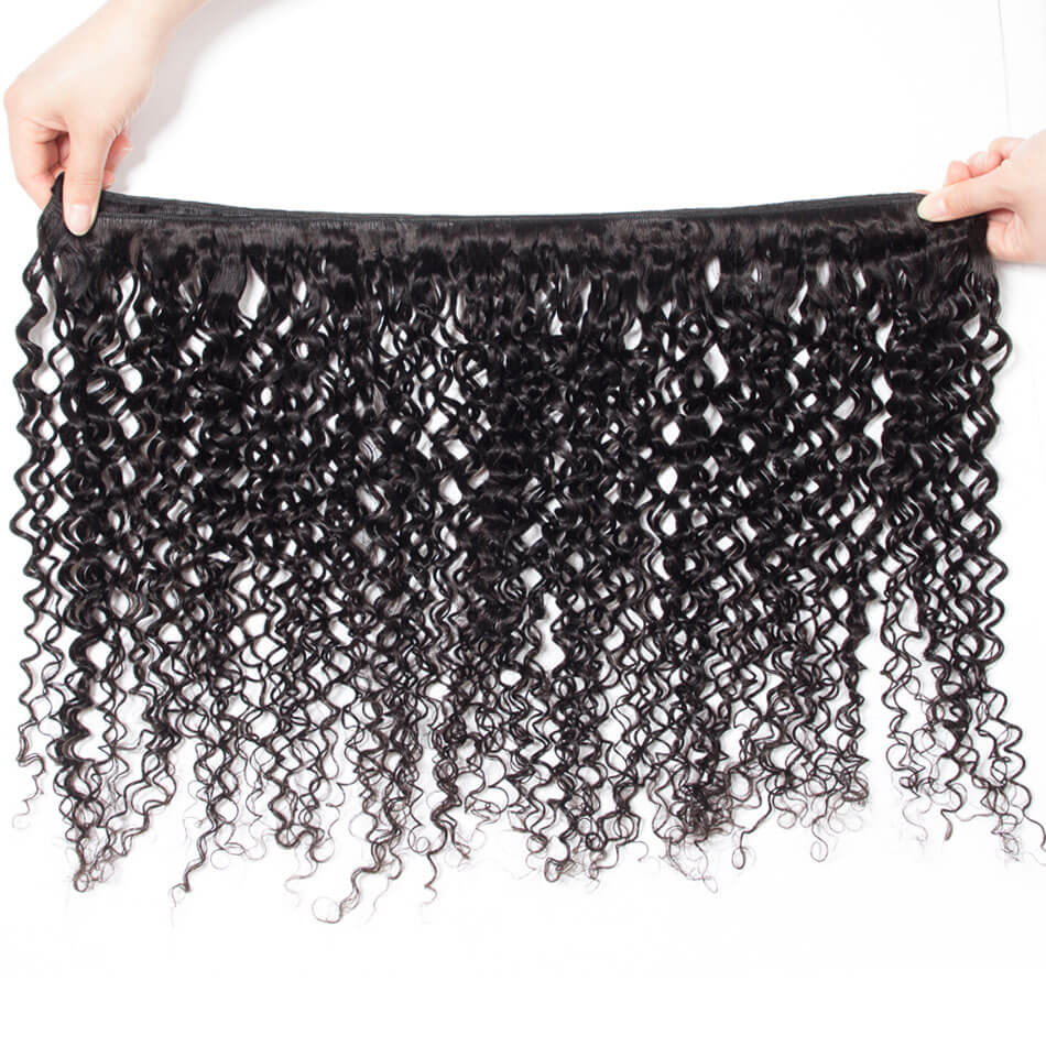 Brazilian Curly Hair With 4*4 Lace Closure 3 Bundles Virgin