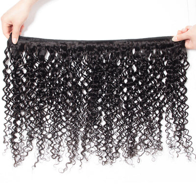 12A Curly Wave 3 Bundles With 5*5 Lace Closure 100% Human Hair
