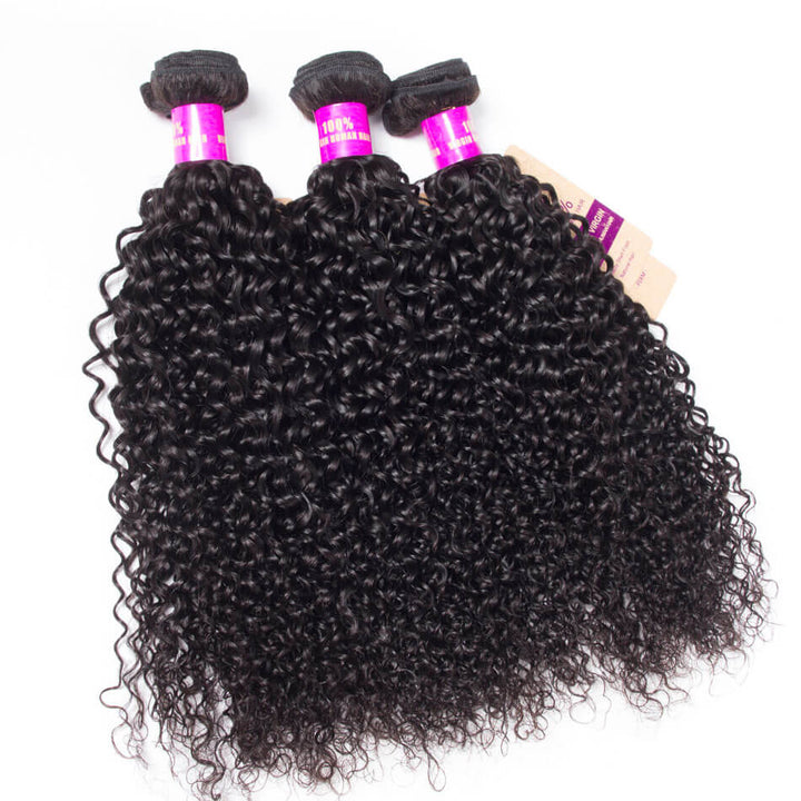 Curly Human Hair Weave 3 Bundles 100% Virgin Human Hair Bundles