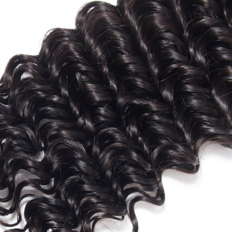 5×5 Lace Closure With Bundles Brazilian Deep Wave Virgin Human Hair Deals