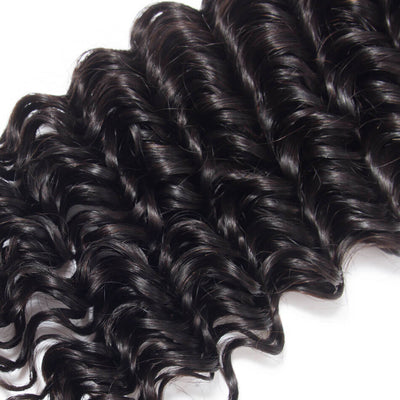 12A Deep Wave 3 Bundles With 4*4 Closure Brazilian