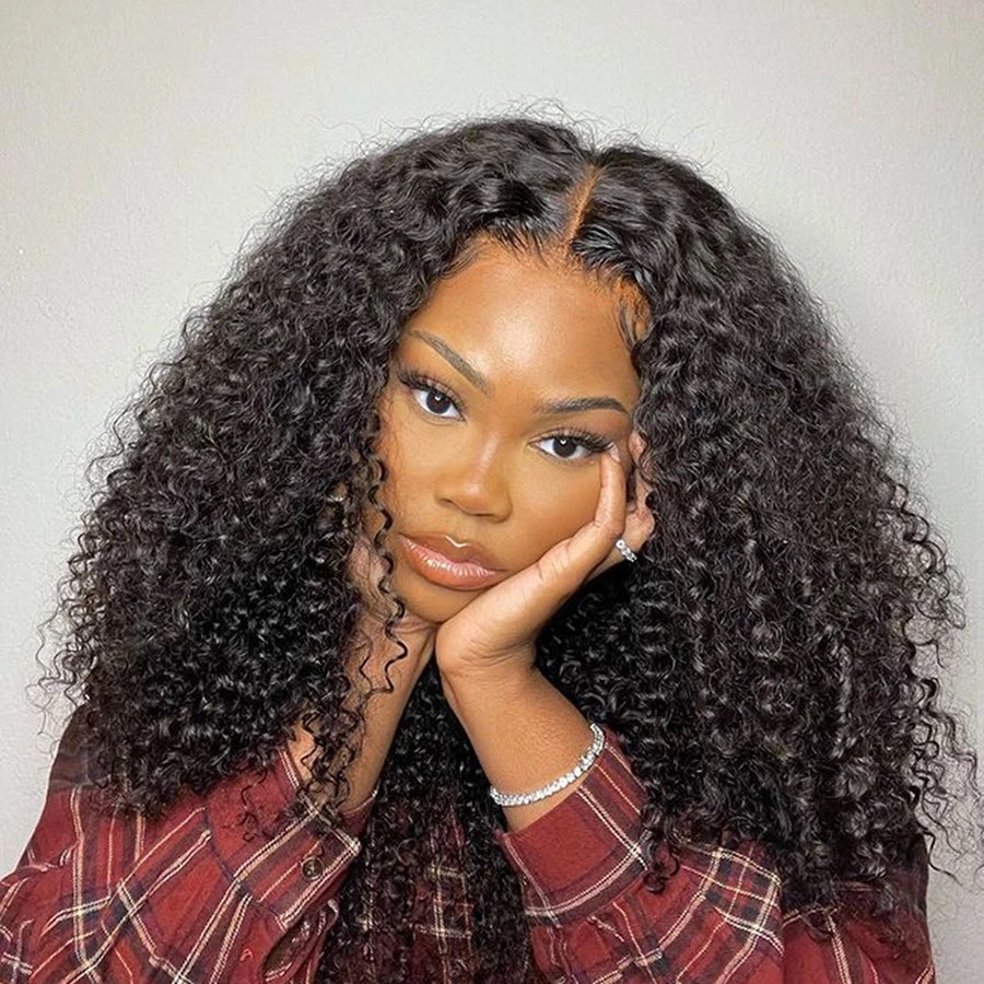 Kinky Curly Human Hair Lace Closure Wigs 4*4 Super Affordable Human Hair Wigs