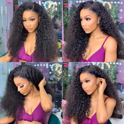 Kinky Curly Human Hair Lace Closure Wigs 4*4 Super Affordable Human Hair Wigs