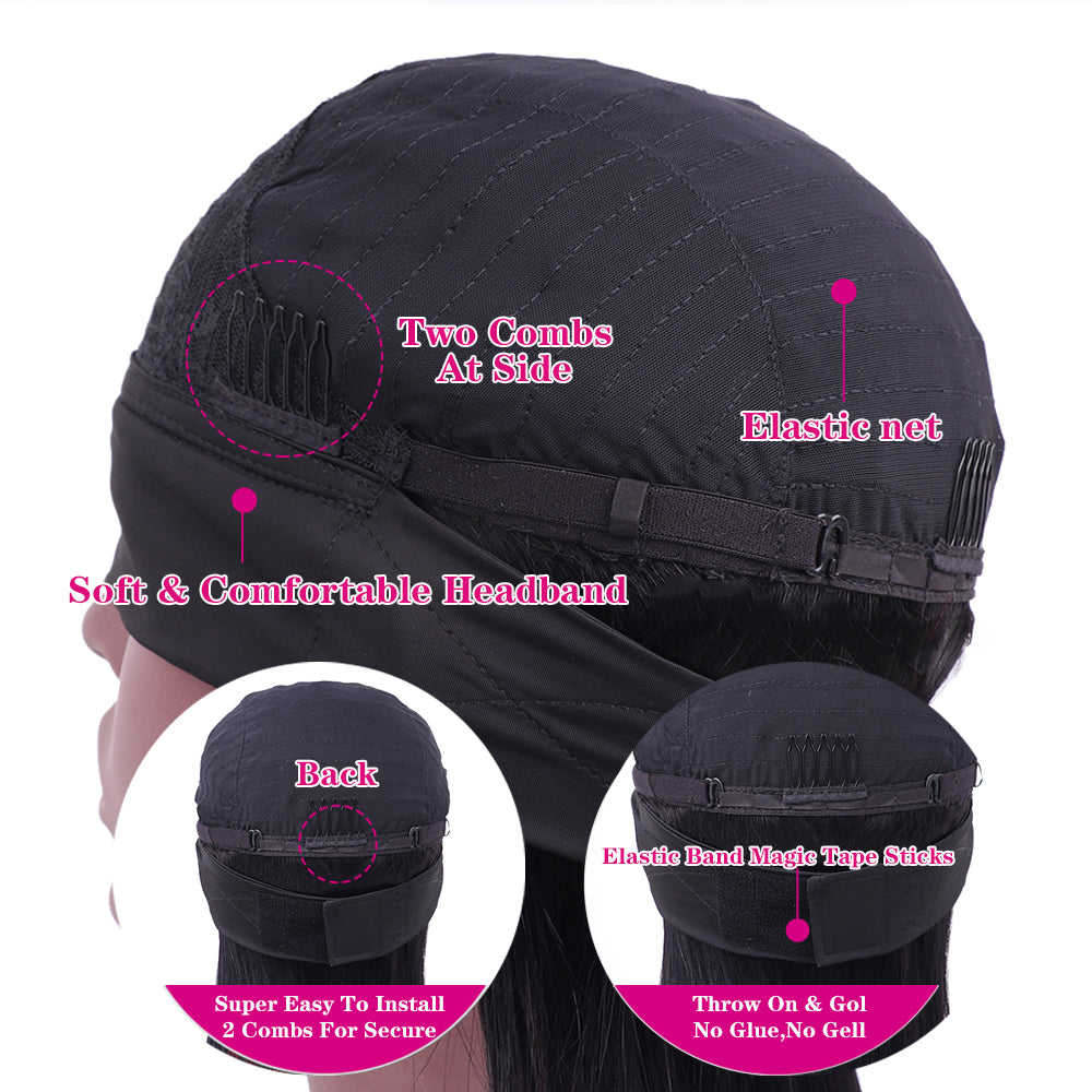 Body Wave Human Hair Wigs Silk Headband Wigs