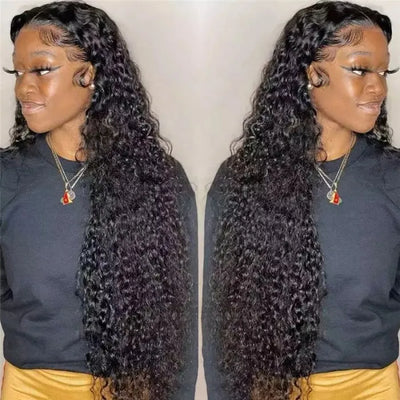 Lace Frontal Natural Pre-plucked Long Curly Wig 100% Human Hair