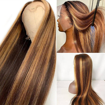 Highlights Straight HD 13*4 13*6 Lace Frontal Human Hair Wigs