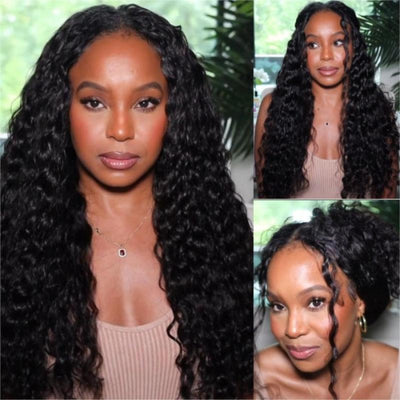 Deep Wave No Leave Out V Part Wig Last Minute Style Super Natural Gluless Wig