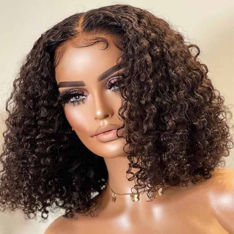 Short Wigs Deep Wave Bob Lace Wigs Quality Human Hair Wigs