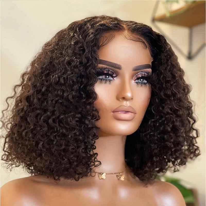 Short Wigs Deep Wave Bob Lace Wigs Quality Human Hair Wigs