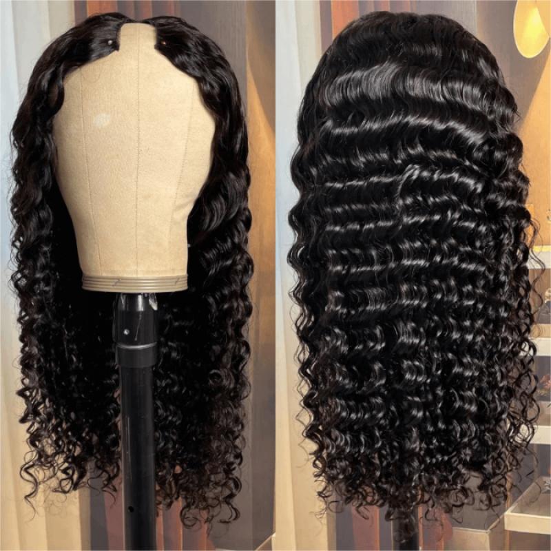Deep Wave No Leave Out V Part Wig Last Minute Style Super Natural Gluless Wig