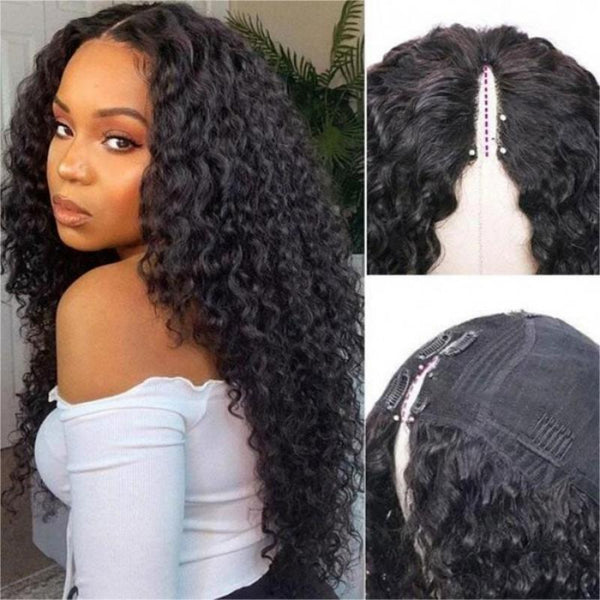 Deep Wave No Leave Out V Part Wig Last Minute Style Super Natural Gluless Wig