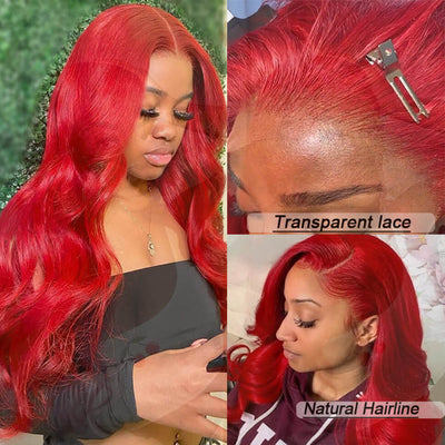 Brazilian Straight  Lace Closure Wigs Human Hair Red Wigs