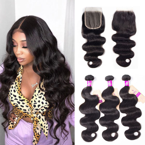 Body Wave 3 Bundles With 5×5 Lace Closure