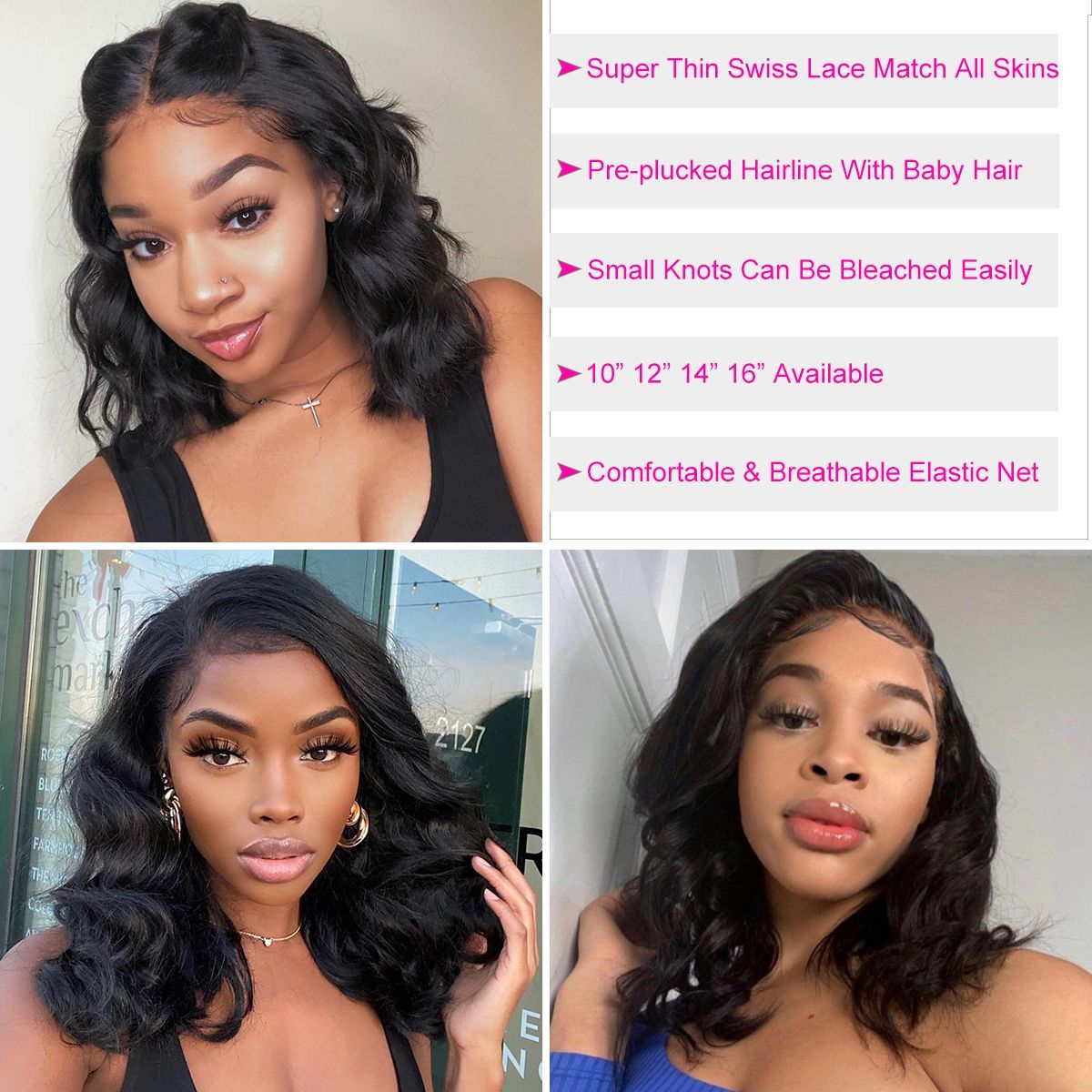 Body Wave Bob Wig 13×4 Lace Front Short Wigs
