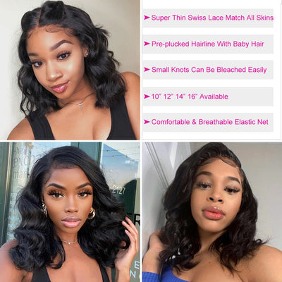 Body Wave Bob Wig 13×4 Lace Front Short Wigs