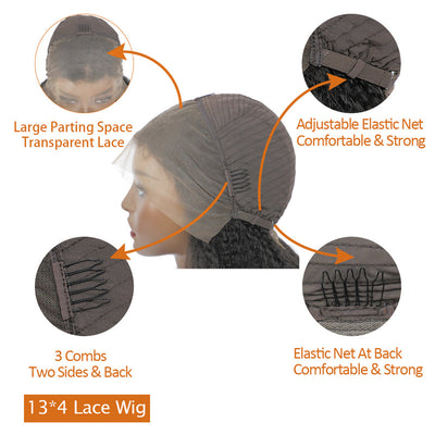Water Short Bob Wig Bouncy Glueless 13*4 Lace Front Wigs