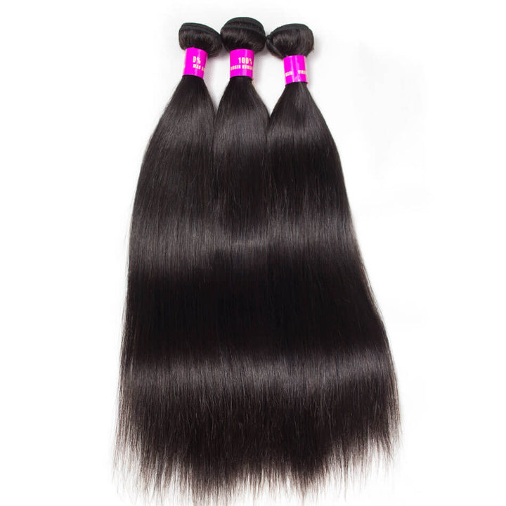 3 Bundles with Lace Frontal 13*4 lace Frontal With Straight Hair