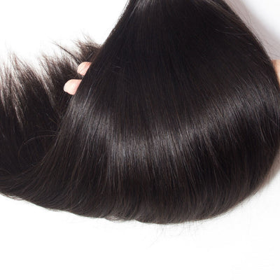 Straight Human Hair Wig 3 Bundles With 4*4 Lace Closure