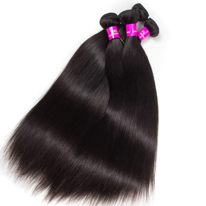 3 Bundles with Lace Frontal 13*4 lace Frontal With Straight Hair
