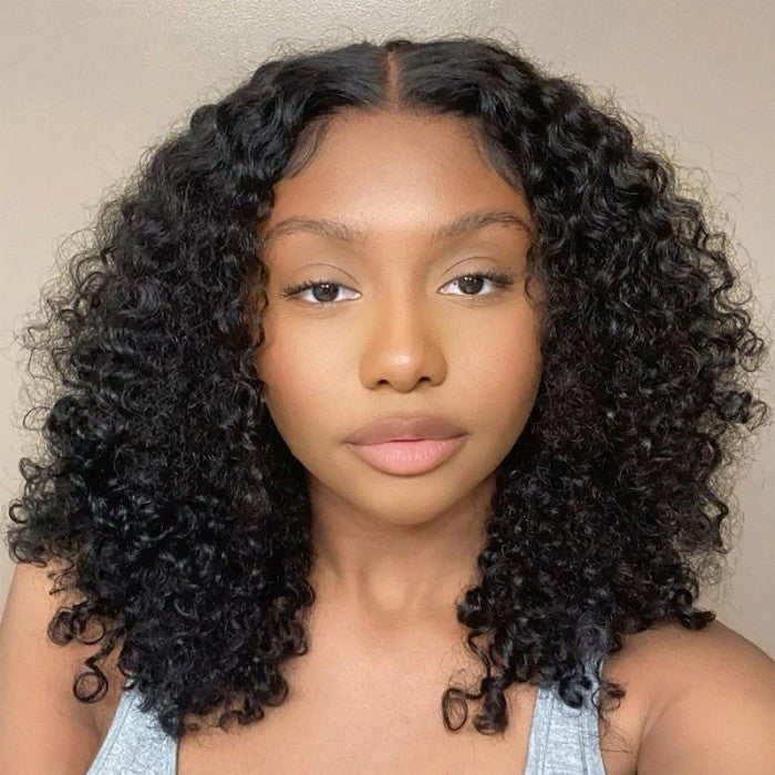 Natural HD Melting Lace 4x4 Closure Wig Curly Bob Wig
