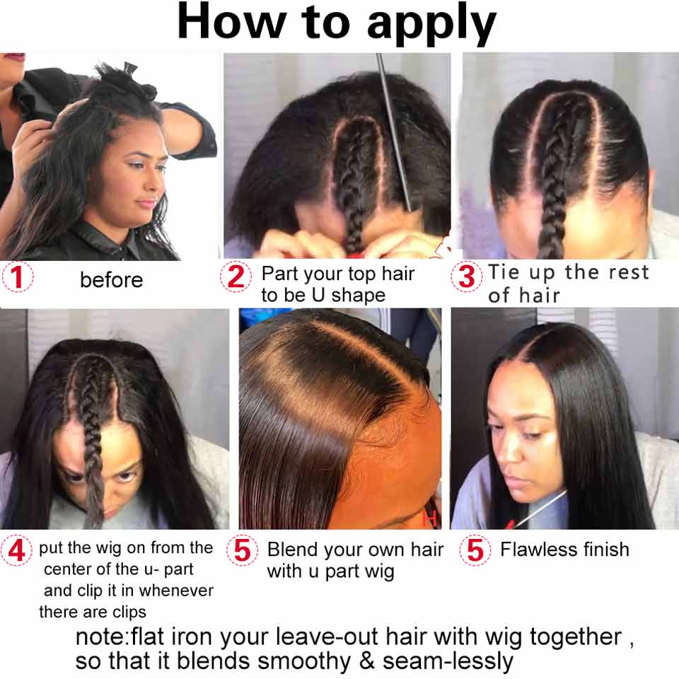 12A Grade Glueless Body Wave U Part Wigs Natural Black Brazilian Human Hair